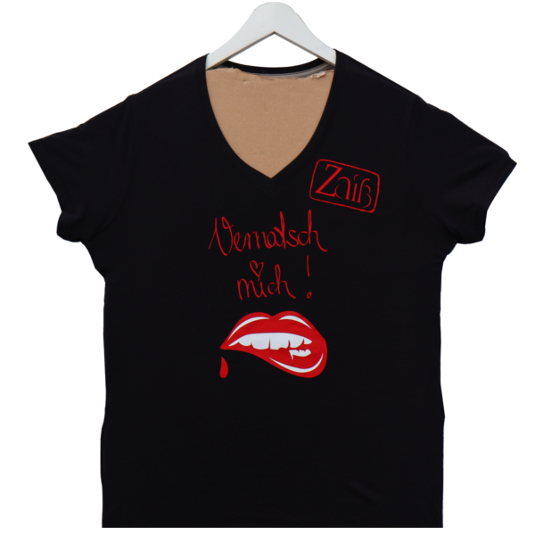 T-Shirt "Vernatsch mich!" V-Ausschnitt